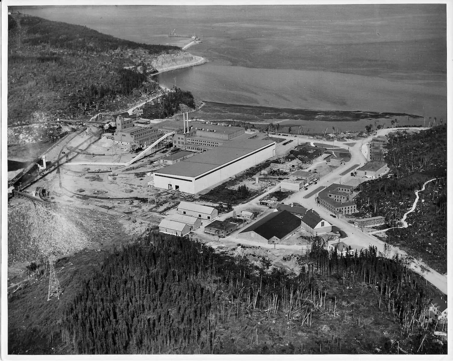Vista aérea de Baie-Comeau en 1939, fotografía 12
