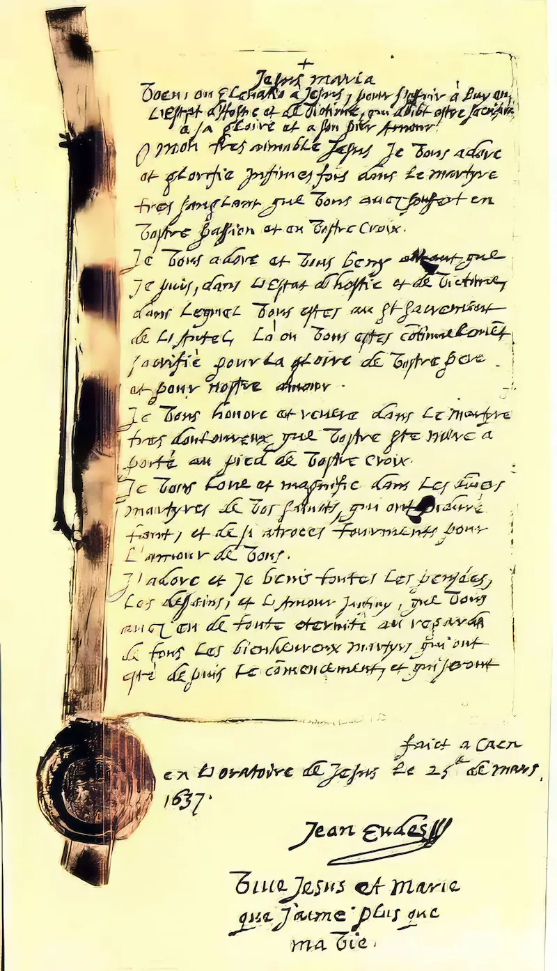 Manuscrito del Verbo del Mártir de San Juan Eudes